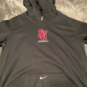 St. John’s university baseball Nike dryfit hooded sweatshirt
